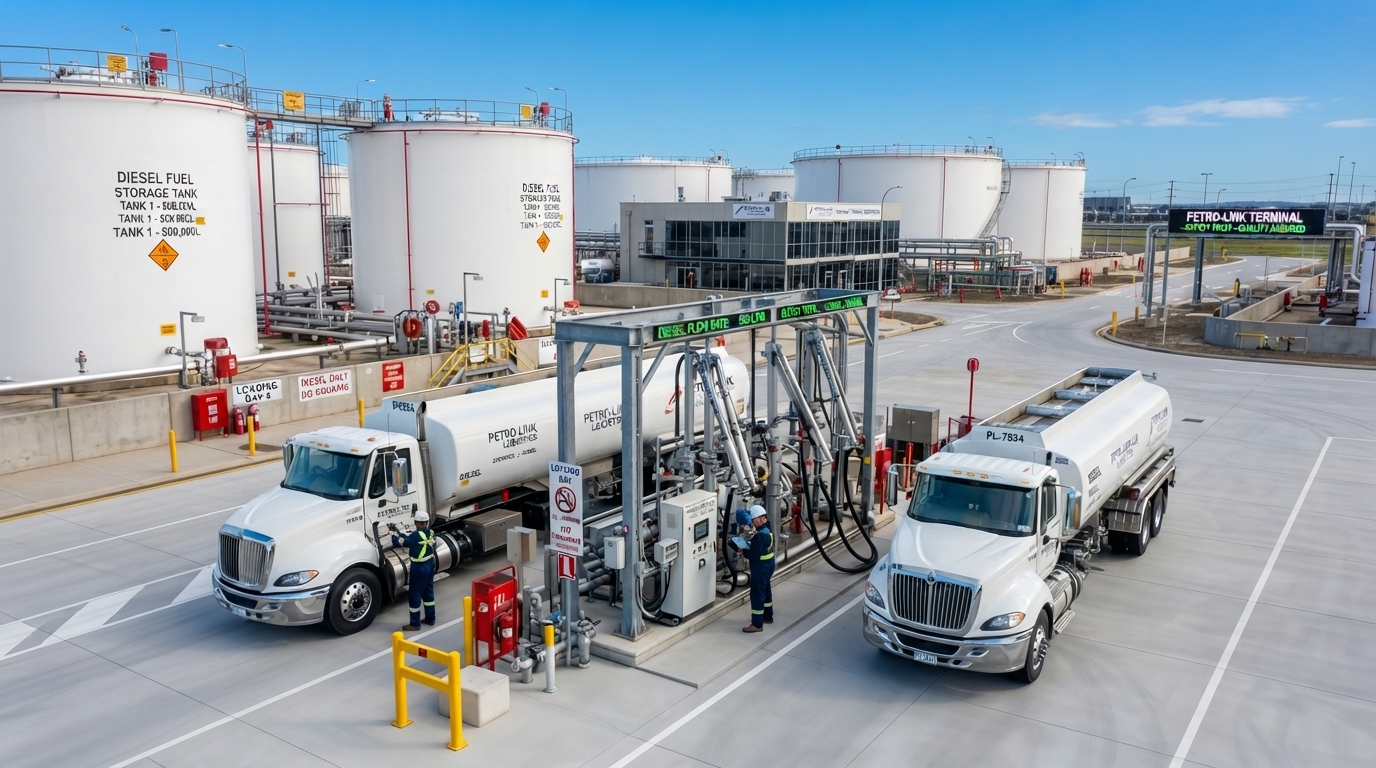 Réservoirs modernes de stockage de carburant diesel (image générée par IA)