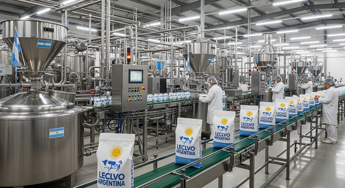 Milk powder production line in Argentina (AI-generated image)