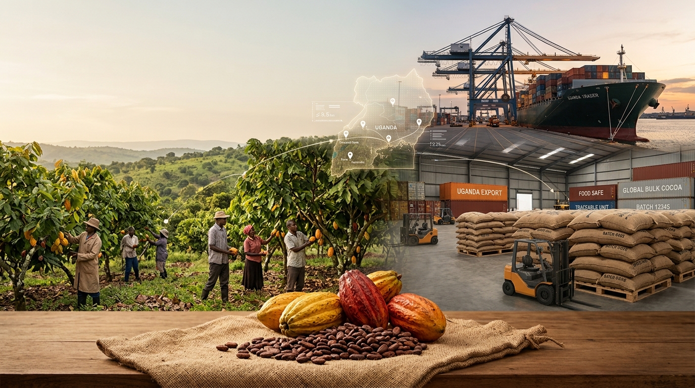Cacao d'Ouganda : Sourcing Industriel et Durable