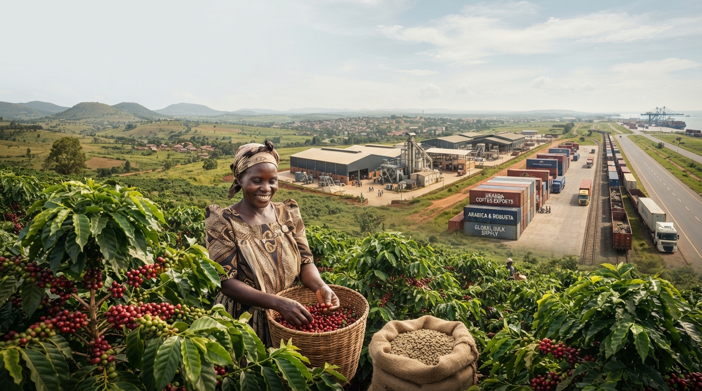 Café ougandais | Approvisionnement Arabica & Robusta en vrac