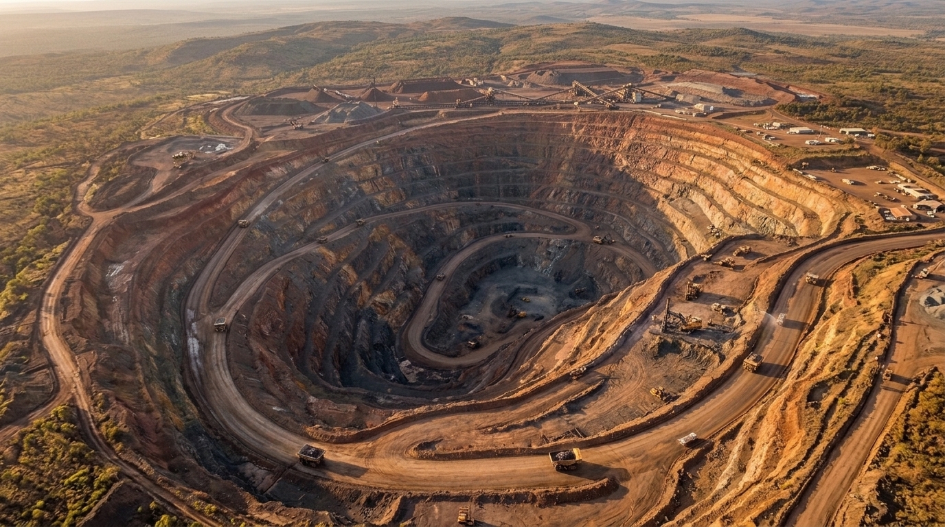 Open-Pit Iron Ore Mine (AI-Generated Image)